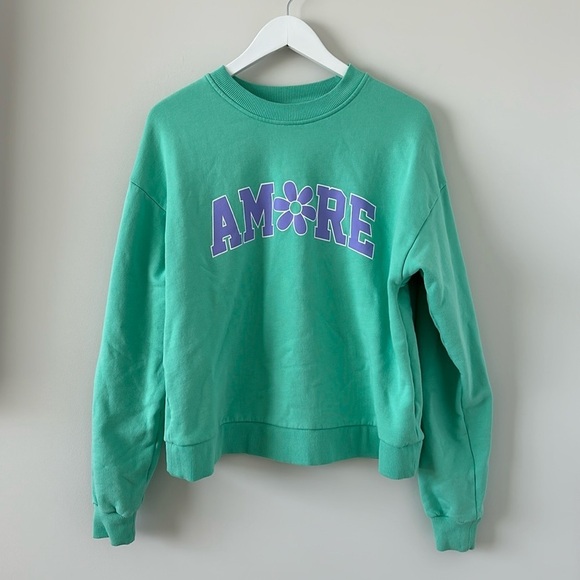 ASOS Tops - ASOS Design Amore Green Oversized Soft Crewneck Sweatshirt Sweater Size Small 4